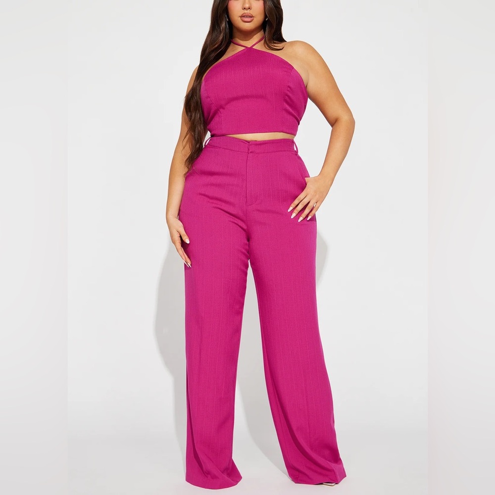 Chic Magenta Wide Leg Set